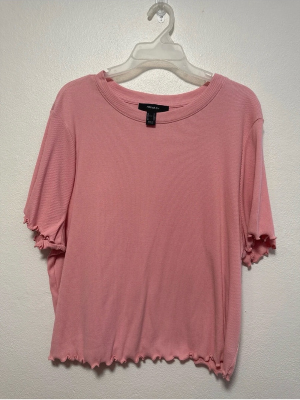 Pink Ruffle Short Sleeve Top